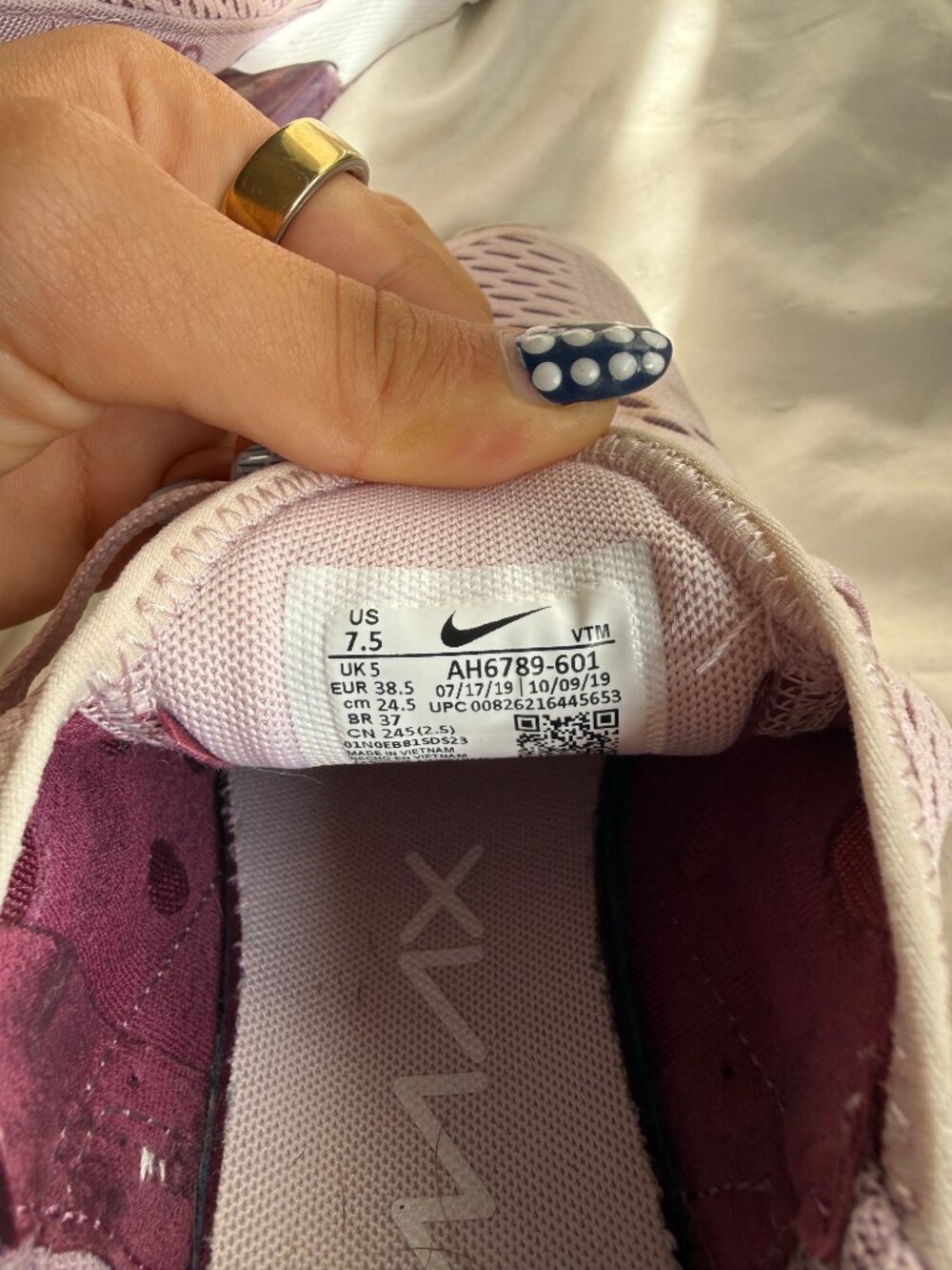 Nike Air Max 270 Barely Rose Vintage Wine Pink Womens 7.5 (AH6789) - Picture 3 of 6